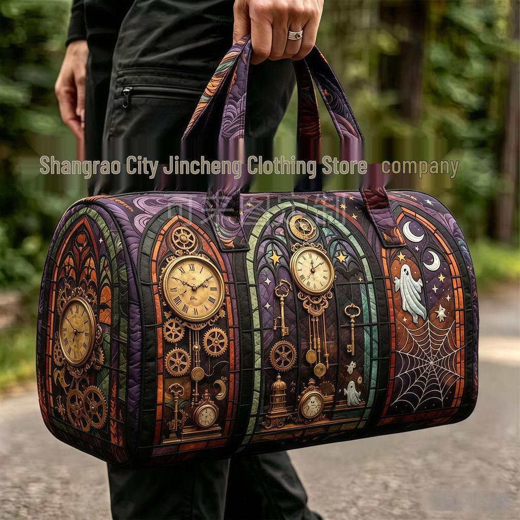 3D Gothic Buntglasdruck Halloween Sporttasche - Multifunktionale Reisetasche