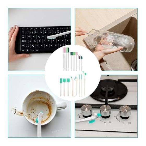 Gap cleaning goods, gap brush, groove brush, 17-piece set, window cleaning, cleaning brush, dust removal, groove, corner, water bottle, air