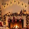 Rustic Christmas Home Ornaments 7PCS Wooden Wall Lights, Warm LED Backlight Glowing Silhouette Decorative Elk Figures Pendants, Style Hanging