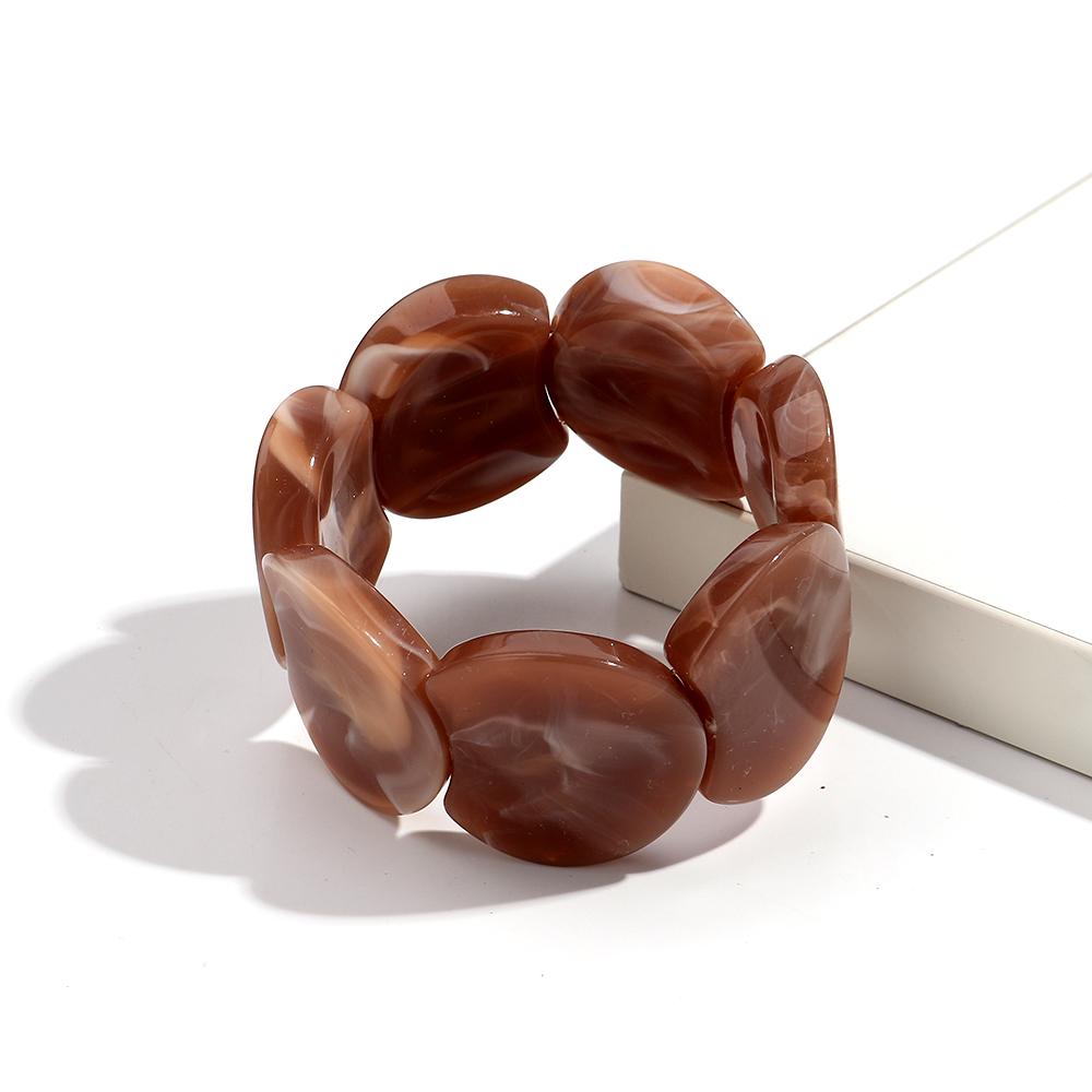 Round Spliced Elastic Rope Bracelets for Women European and American Fashion Simple Acrylic Bracelet Personalized Hand Jewelry