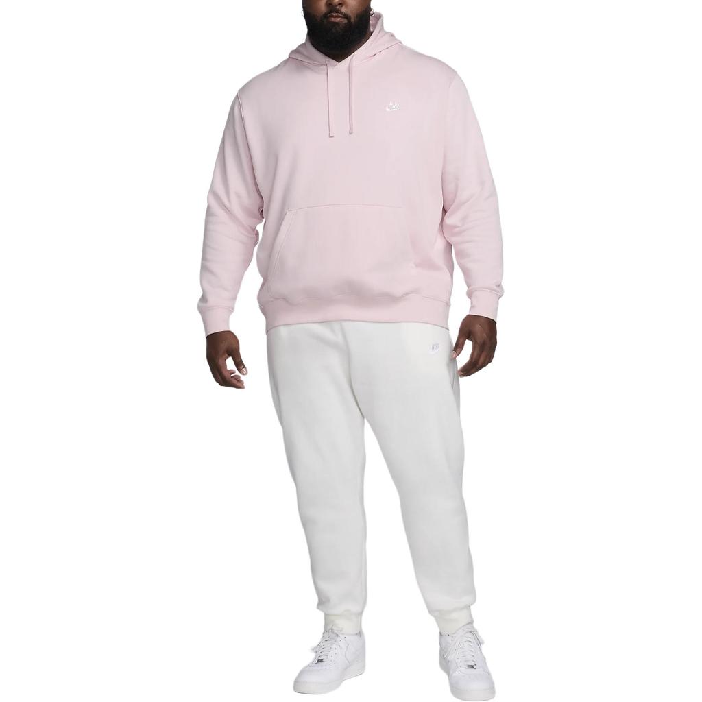 Nike Sportovní oblečení Club Solid Měkká Pohodlná Mikina přes hlavu Unisex Mikiny Světle růžová BV2654-663