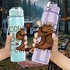 1PC Cowboy Boots Country Letter Print 750ml Color Plastic Sports Water Bottle Leakproof Flip Straw Lid Suitable for Sports Office Home Use