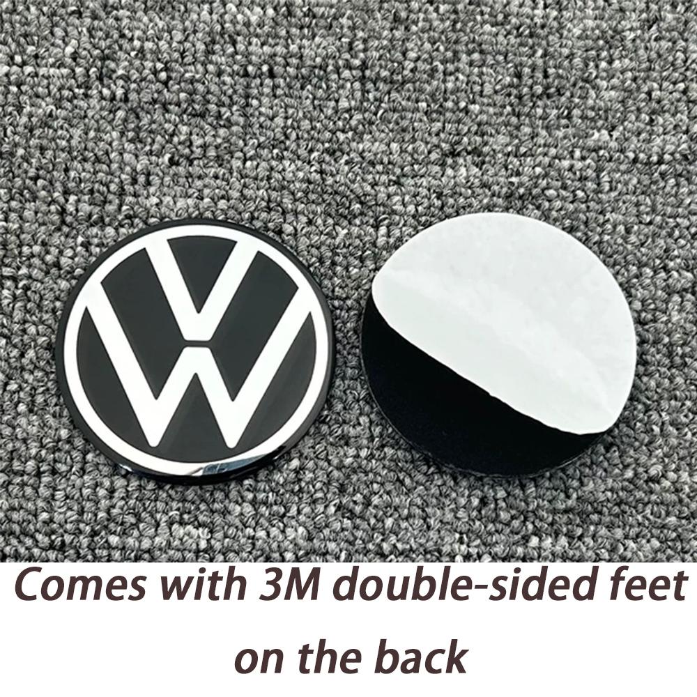 HLSRM1 4Pcs 56mm 60mm 65mm New model 3D Car Wheel Stickers Center Hub Cap Emblem Badge Decal For VW GTI Polo Golf 4 5 6 7 Passat