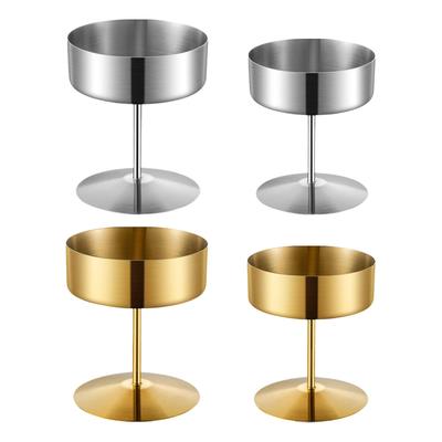Stainless Steel Dessert Cup Sundae Bowl Ice Cream Cup for Picnic KTV Wedding