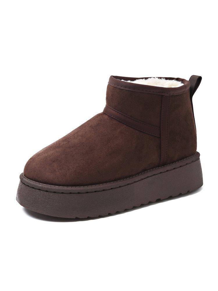 Large size snow boots women's new winter thickened warm low tube thick sole heightening cotton boots women's shoes