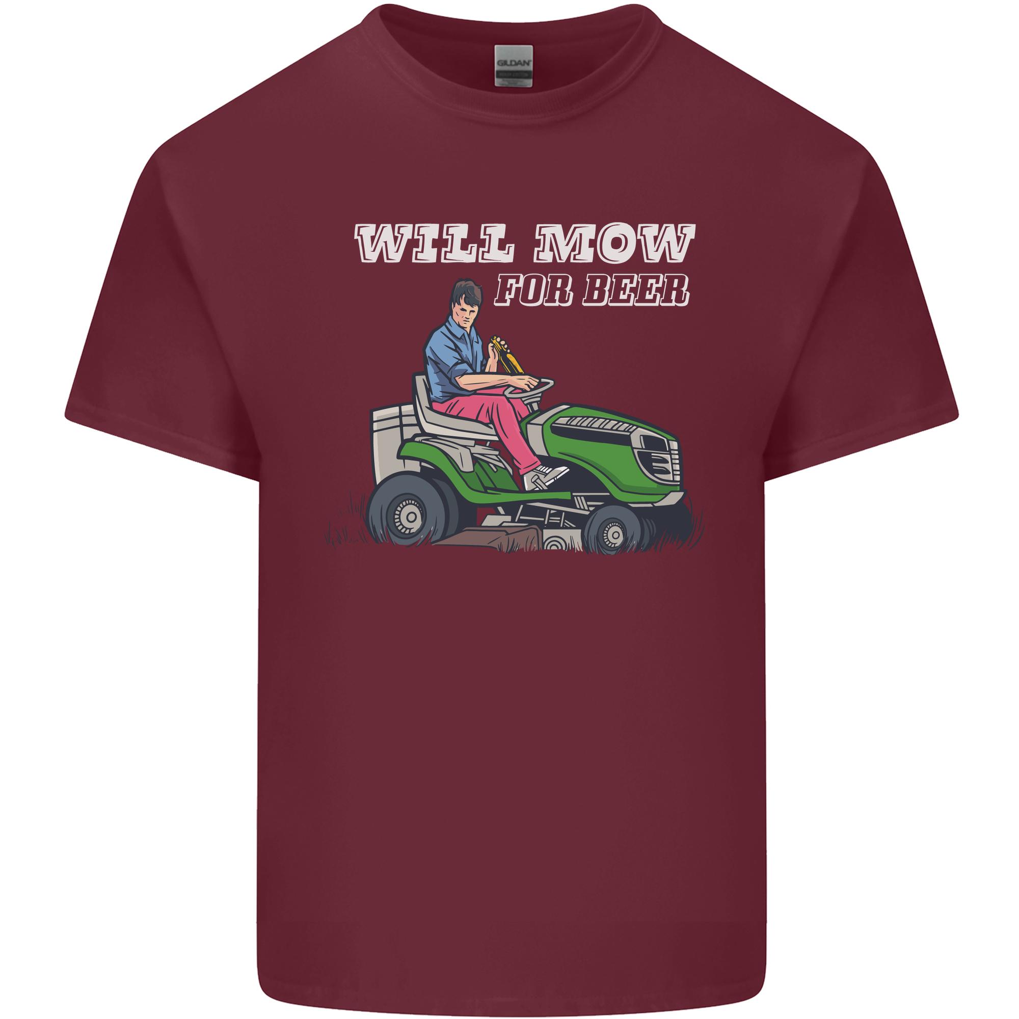 Will Mo the Lawn For Beer Funny Alcohol Unisexs Light Cotton TShirt S