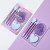 6PCS/SET Purple Makeup Brush Fiber Bristles Makeup Brush Powder Puff Eye Mask Loose Powder Brush