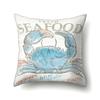 Polyester Pillowcase Peach Leather Velvet Cushion Cover Marine Life Seahorse Octopus Printed Pillow Bedside Cushion Cover