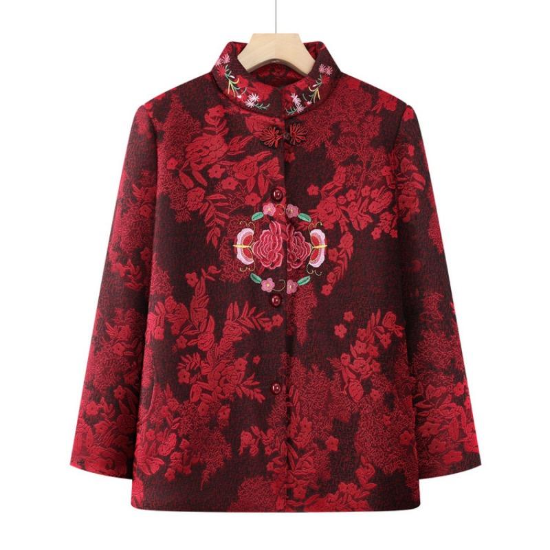 Grandma ability festive coat women the elderly Tang clothing mother autumn and winter clothing elderly birthday velvet dress