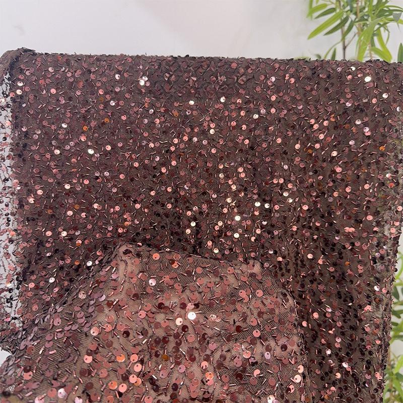 Exquisite Sequins Fabric with Shiny Sequins Embroidered for DIY Sewing Weding Party Dress Decoration Handmade DIY Designerfabric
