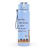 1PC Bear Bread Quote Cute Print 750ml Color Plastic Sports Water Bottle Leakproof Flip Straw Lid Suitable for Sports Office Home Use