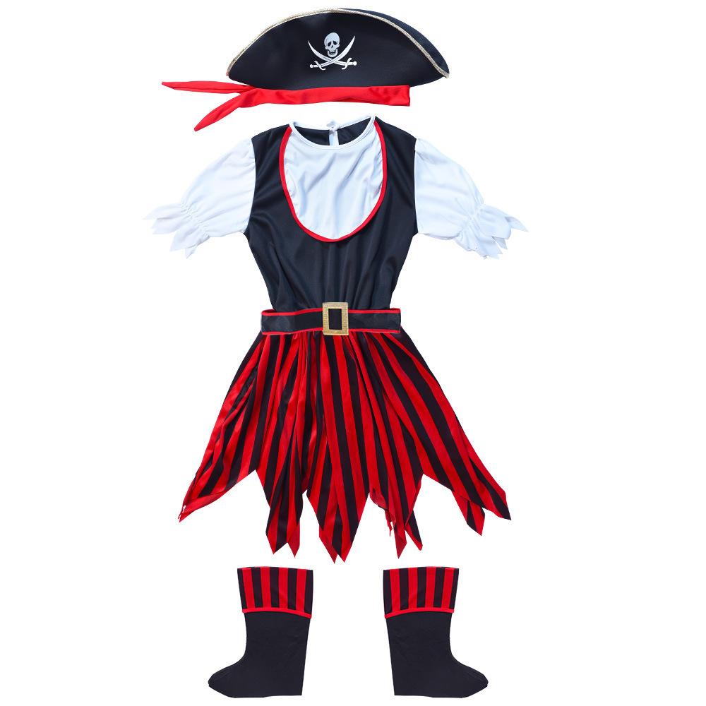 Halloween Pirate Show Costume Children's Pirate Captain Jack of the Caribbean Costume Children's Pirate Costume
