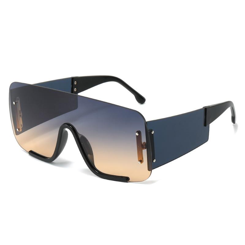 Luxury Brand Designer Half Frame Sunglasses Women For Men Trendy Punk Oversized Flat Top Sun Glasses Vintage Shades