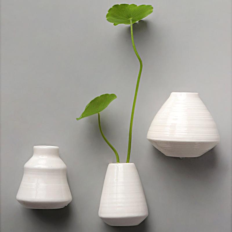 6 szt./zestaw Doniczka Magnetyczna Artykuły Gospodarstwa Domowego Mini Wazon Naklejka na Lodówkę Biała Porcelana Magnetyczny Wazon 3D Bez Roślin