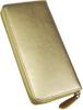 All-gold Wallet for Men and Women, Featuring Genuine Cowhide Leather, a Round Zipper Closure, a Coin Purse, Large Capacity Card Slots, and a Slim,