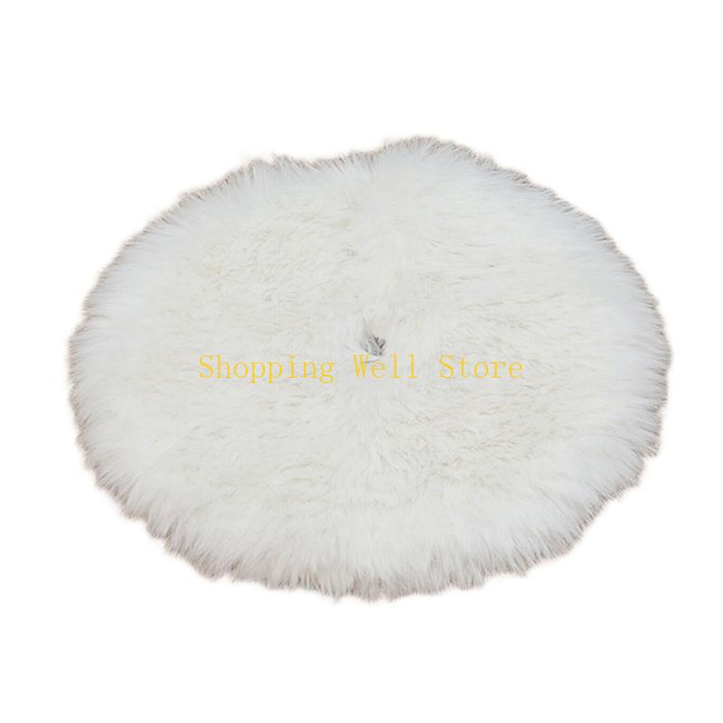 

KX4B Plush Christmas Tree Skirt Soft Comfortable Tree Dress Celebration Accessories S білий