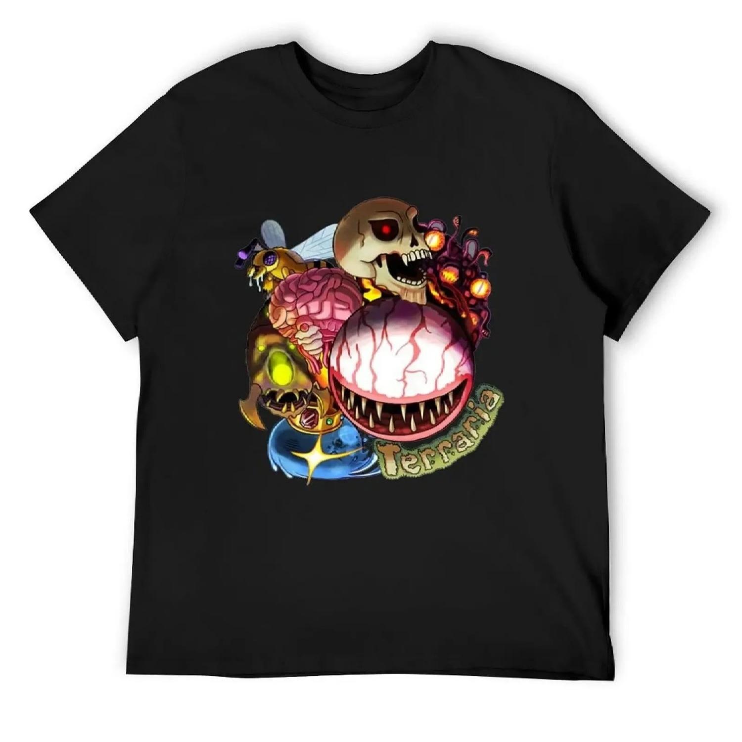 

Смешная футболка по игре Terraria, оверсайз, быстросохнущая, одежда для Валентинова дня, мужские футболки S чёрный
