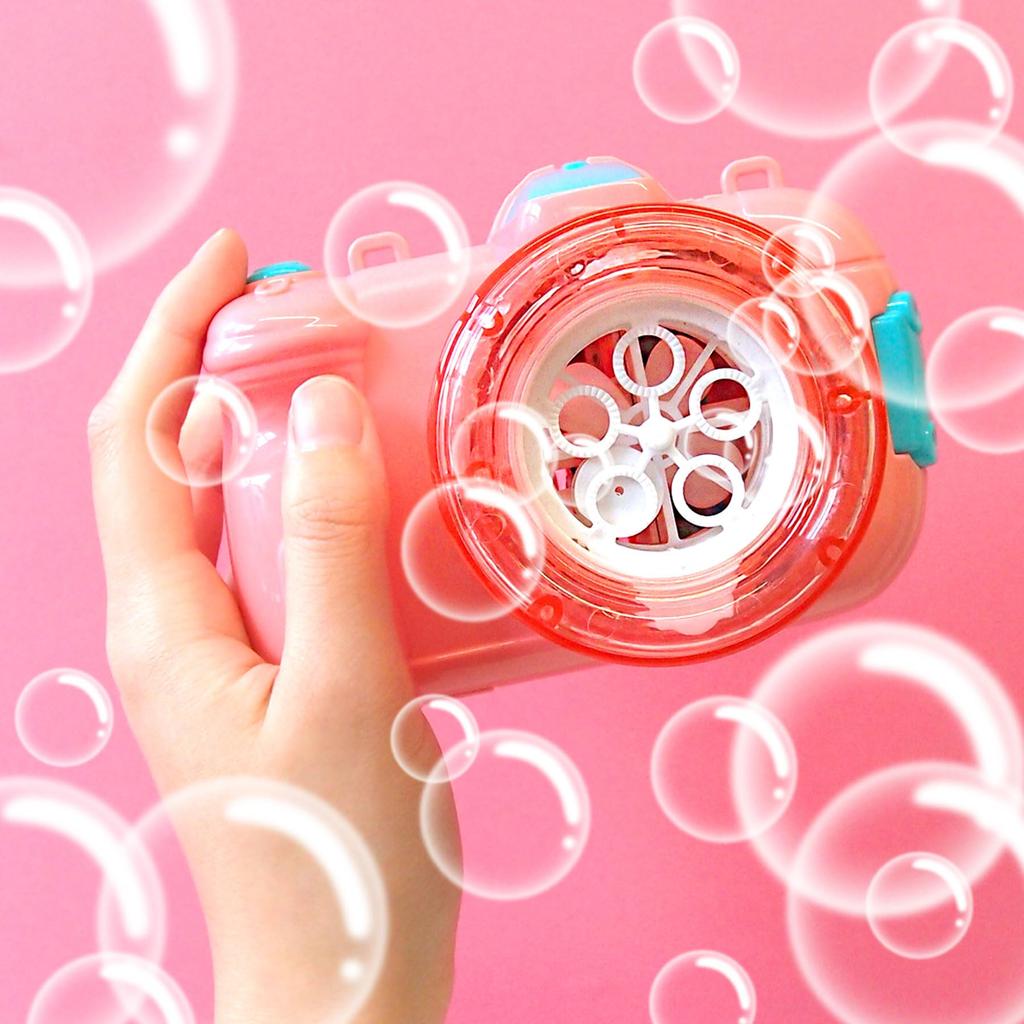 Electric Bubble Camera Toy for Includes Bubble Lights and Requires Batteries of Kids, Fluid, Strap, Up, (Set 2)