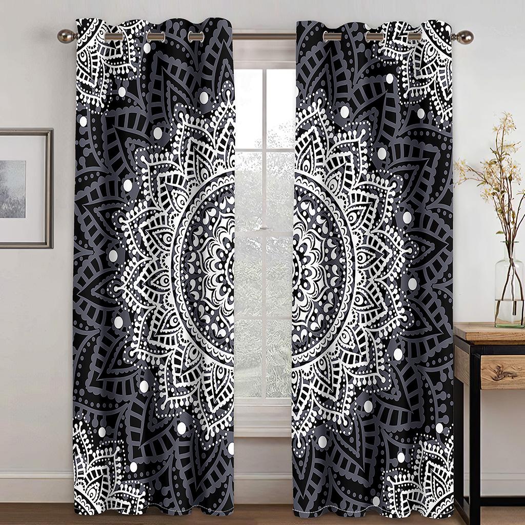 Golden Pattern Chinese Lotus Auspicious Curtains, Home Bedroom Living Room Shade Curtains, a Set of Two Pieces