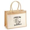 Jute Tote Bag with Pocket I Can't I'm a Documentalist I Can't Minimalist | Jute and Cotton Canvas 21 L Flat Bottom Handles 65