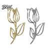 Jewelry Gift Brooch Hollow Tulip Design Anti-Wear Lapel Pin Sweaters
