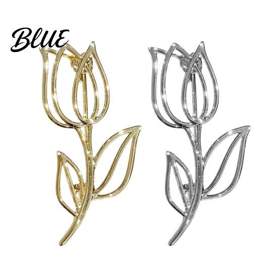 Jewelry Gift Brooch Hollow Tulip Design Anti-Wear Lapel Pin Sweaters