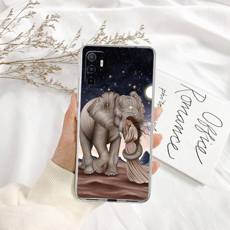 IK4 Animal Elephant Transparent Phone Case for Samsung Galaxy A04 A04S A14 A23 A34 A54 M23 M33 M52 M53