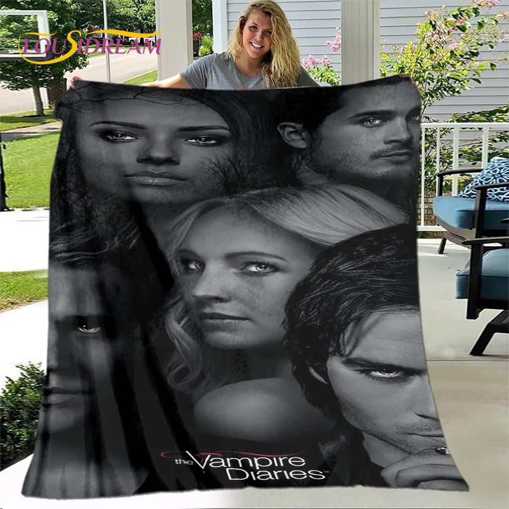 The Vampire Diaries Coperta Stampata, Coperta in Flanella, Coperta da Lancio, Coperta Morbida Calda per Soggiorno Camera da Letto Letti Divano Viaggio