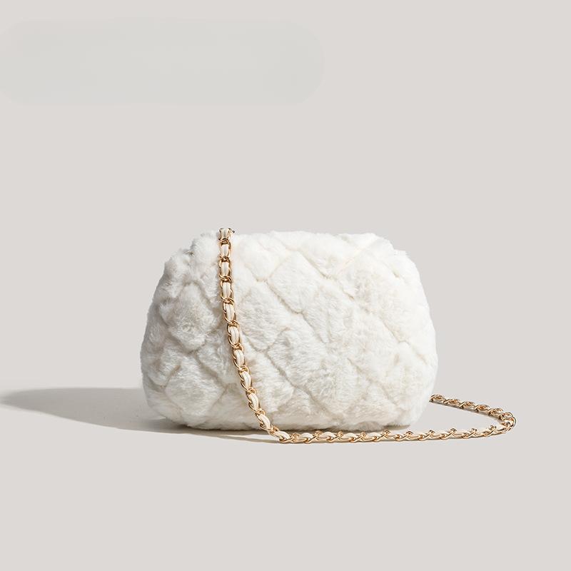 Autumn and Winter Cute Bag Single Shoulder Chain Instagram Niche Design Winter Plush Crossbody Bag