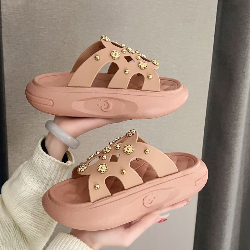 Fashion Summer Women Thick Sole Non-Slip Beach Slides Slippers for Indoor and Outdoor