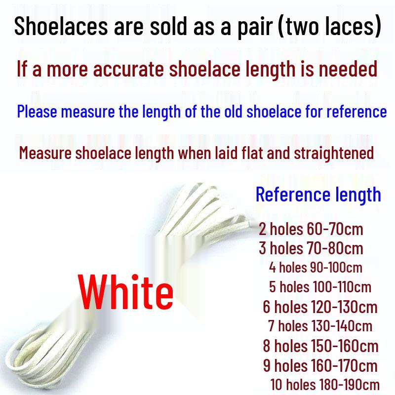 

Black Flat Waxed Leather Shoelaces, 0.28cm Wide, Ideal for Boots & High-Tops 60 cm белый