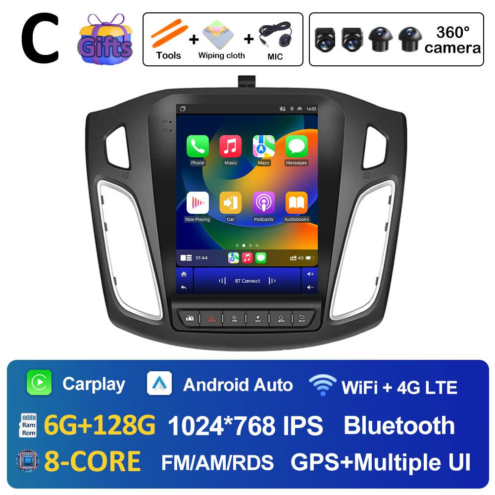 Android 14 Auto Radio Player  For Ford Focus 3 Mk 3 2011 2012 2013 2014 - 2019 DSP Stereo Cooling Fan 2.5D Touch Screen No 2 Din