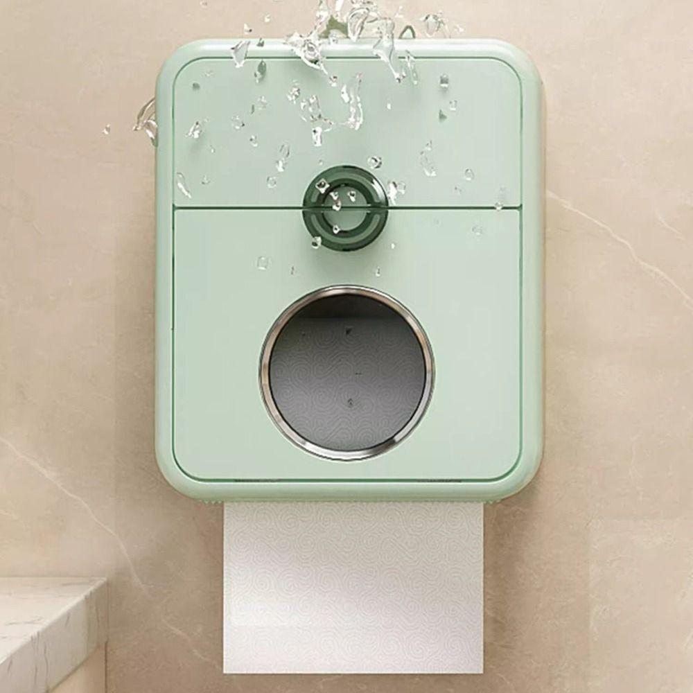 Punch-Free Toilet Tissue Box Plastic Paper Towel Holder Roller Tissue Holder  Bathroom