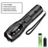 EDC Flashlight Zoomable High Lumens Tactical Light Portable Aluminum Work Light Waterproof for Outdoor Camping Cycling Emergency