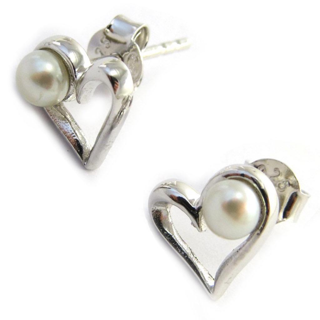 Les Trésors De Lily [N3022] - Ivory 'Love' Silver Earrings (rhodium-plated)