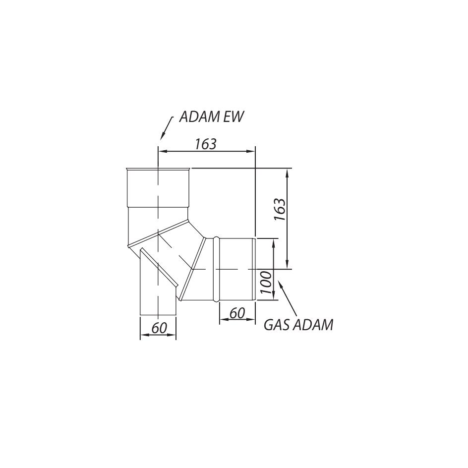 ADAM GAS / EW Elbow with support fi 100