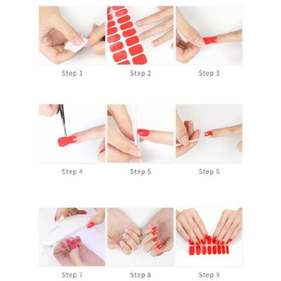 Gel Nail Stickers Semi-Cured Gel Nail Strips Nail Polish Strips Manicure Sticker