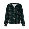 Women's Fashion Short Coat Casual Long Sleeve Printed Single Breasted Plush Jacket Top