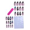 24Pcs/Set False Nails Easy DIY Nail Art Artificial Nail Kit Quick Style Change Fake Nails with Seamless Fit Nail Salon Party Wedding