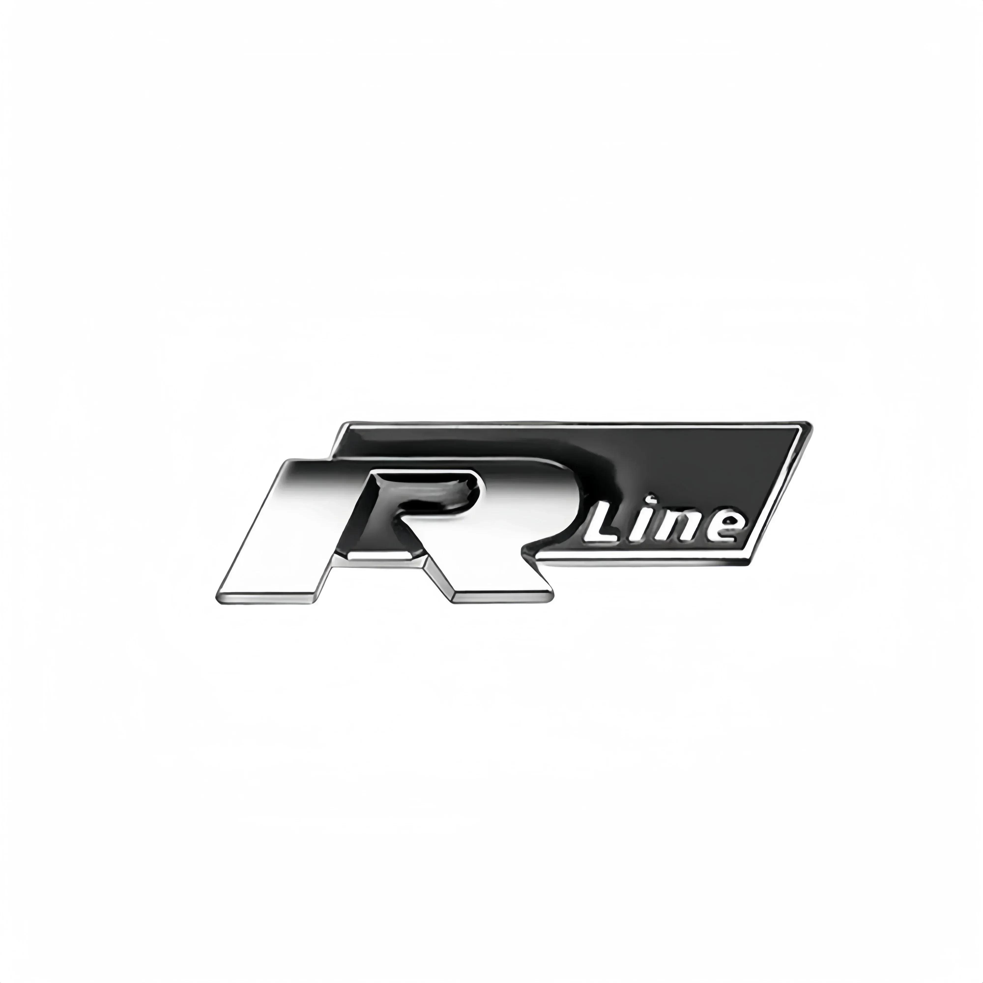 

New 1Pcs Metal Car Side Body Trunk Rline R Emblem Sticker For Volkswagen VW Golf 4 5 6 7 Bora MK7 Beetle Touran Tiguan GTI