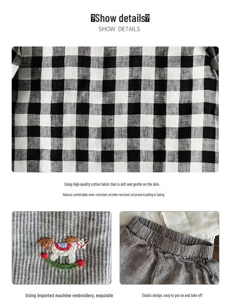 Boys' Cotton-Linen Elastic Waist Pants for Small & Medium Kids – Solid Color, Lightweight, Mosquito-Repellent Trousers