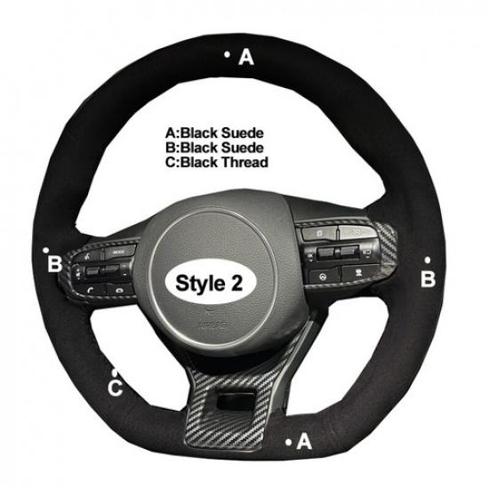 DIY Suede Car Steering Wheel Cover For Kia K5 GT GT-Line Sedan