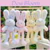 Plush Rabbit Keychain With Floral Pattern For Cute Bag Decor And Gifts