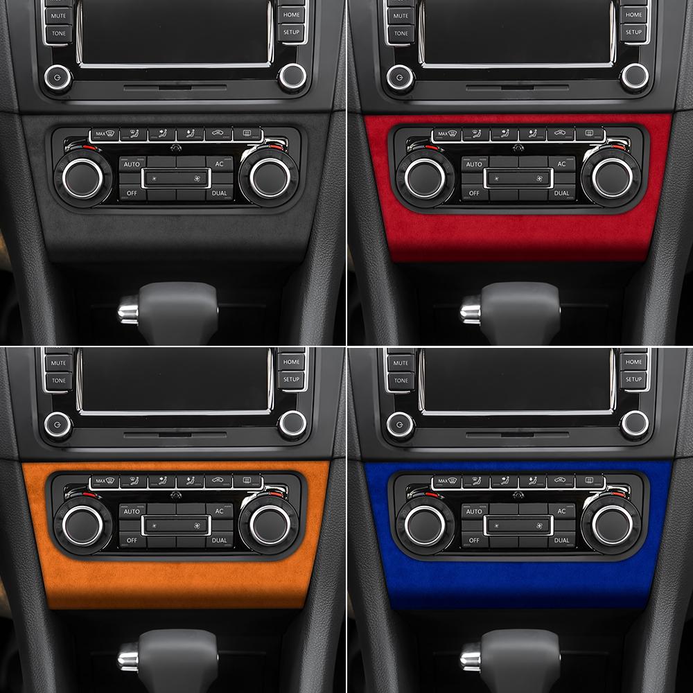 For Volkswagen VW Golf 6 GTI R MK6 2008 2009 2010 2011 2012 2013 Italy Super Suede Car Central AC CD Panel Frame Trim Sticker