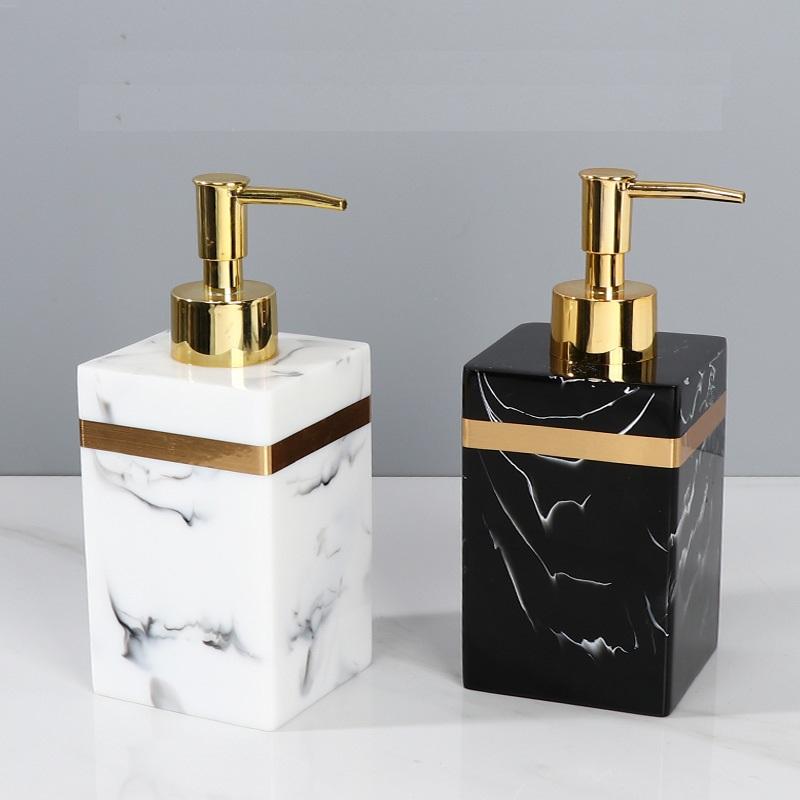 Travel Resin Square Bottle Dispenser Soap Lotion Shower Gel Empty BottleDispenser Bathroom Liquid for 400/500ml
