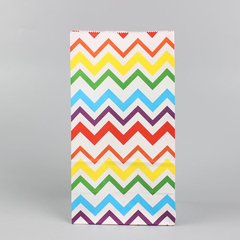 Colorful Striped and Polka Dot Party Candy Paper Bag