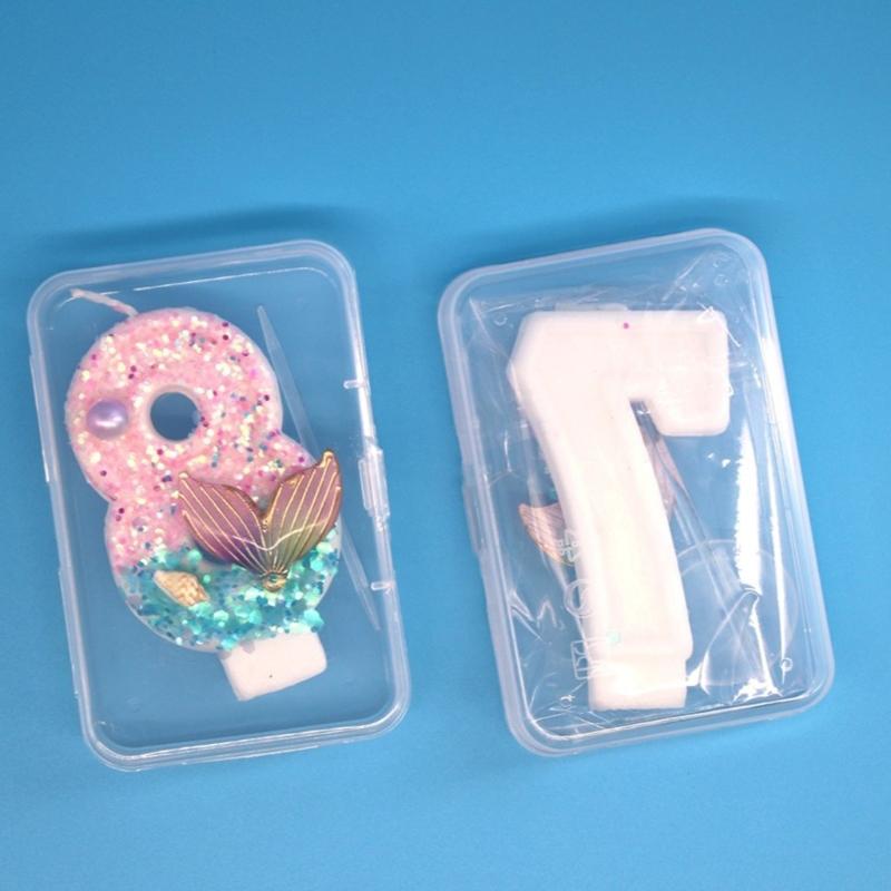 Ocean Mermaids Themed Birthday Number Candle Paraffins Wax Safe For Kids Girls Parties And Cake Toppers Decorations