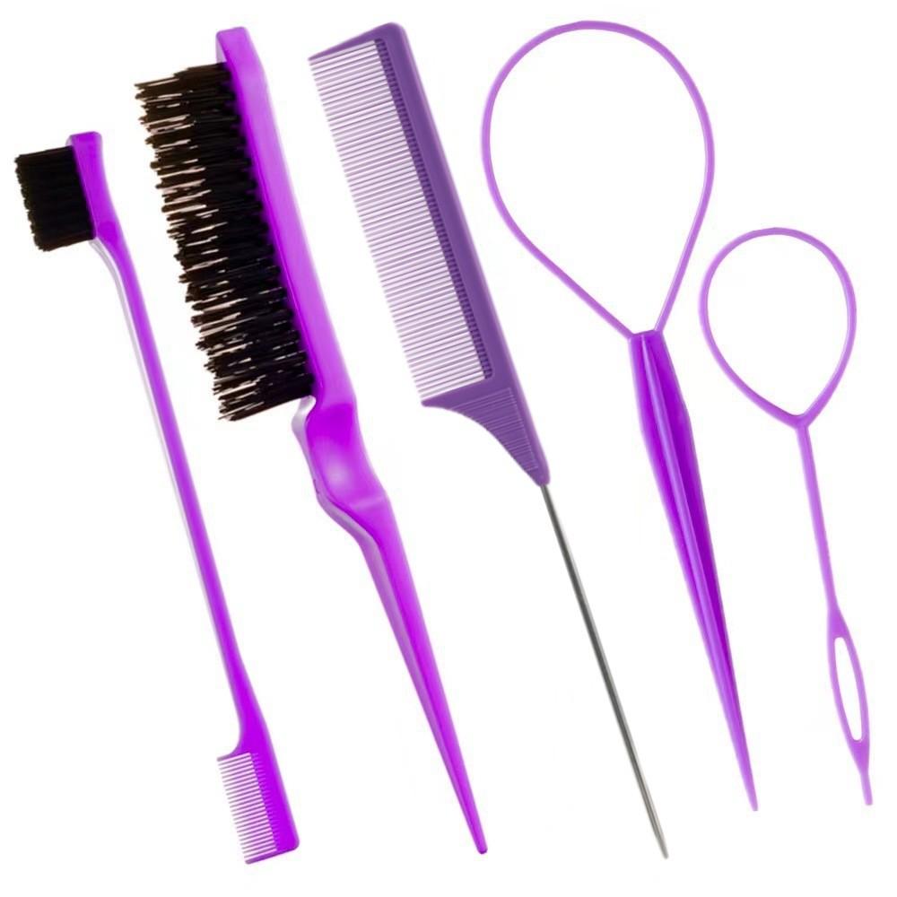 Professional Hair Teasing Comb Set 4PCS Rat Tail Comb with Sectioning Tools for Hair Styling, Backcombing Highlighting