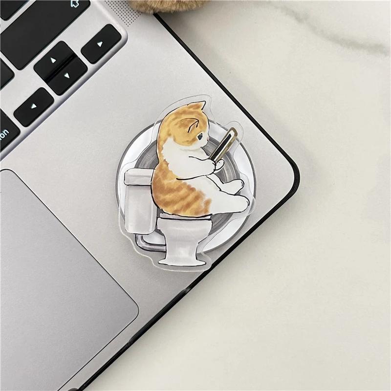 Korea Cartoon Cute Cat Kitten Holder for Magsafe Magnetic Phone Griptok Grip Tok Stand for IPhone 16 15 Foldable Bracket Stand Holder