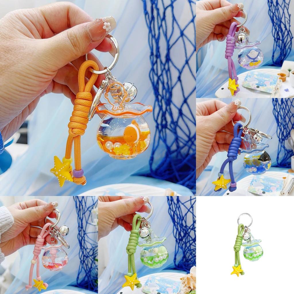 Tank Ocean Fish Keyring With Seals Turtles Seahorses Design For Aquarium Lovers